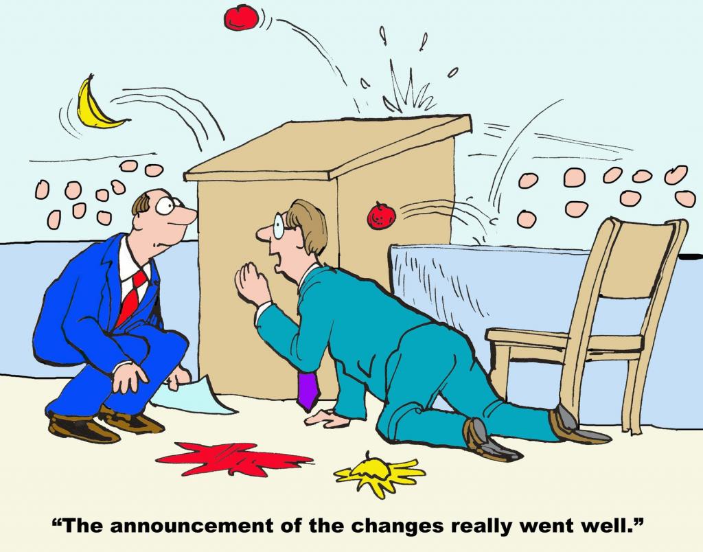Die Veränderungsbereitschaft eines jeden ist unterschiedlich. Es bedarf darum professionellem Change Management. (© cartoonresource / Fotolia)